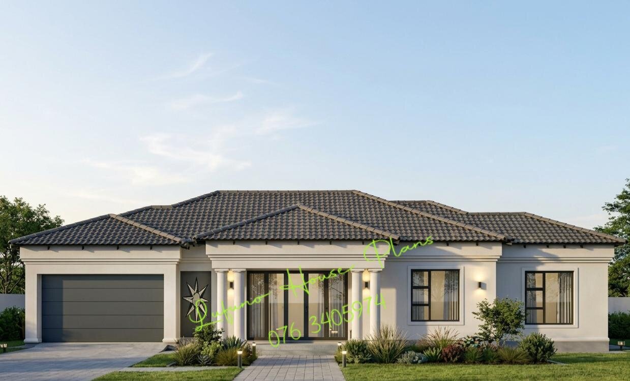 4 Bedroom House with Single Garage 3d design