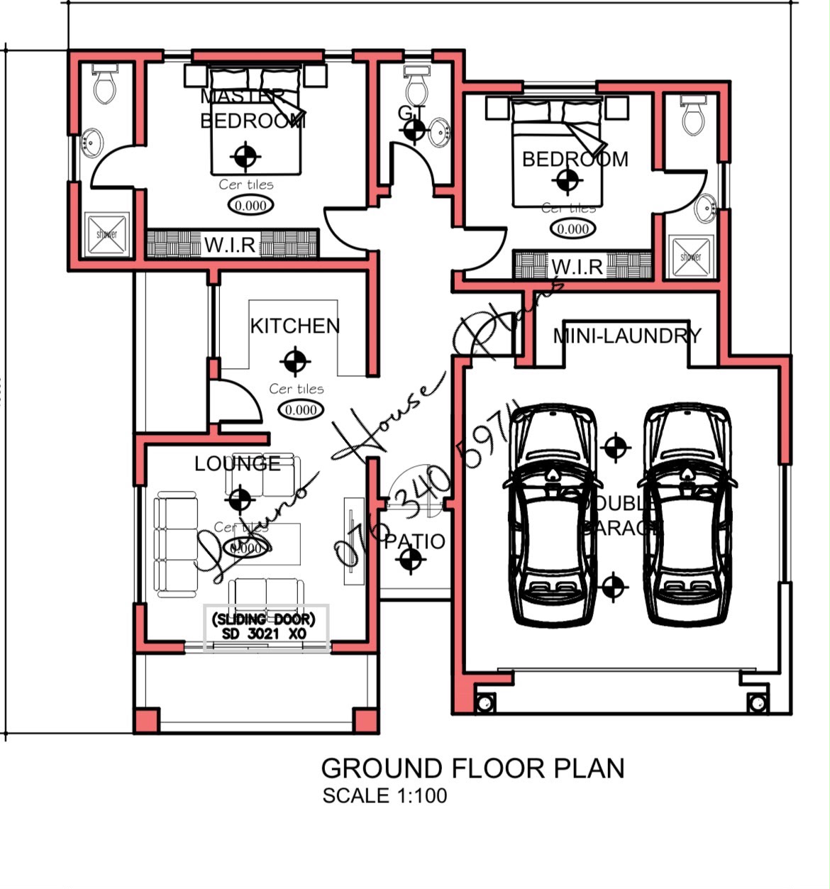 2 Bedroom House with Double Garage (Benoni) floor plan