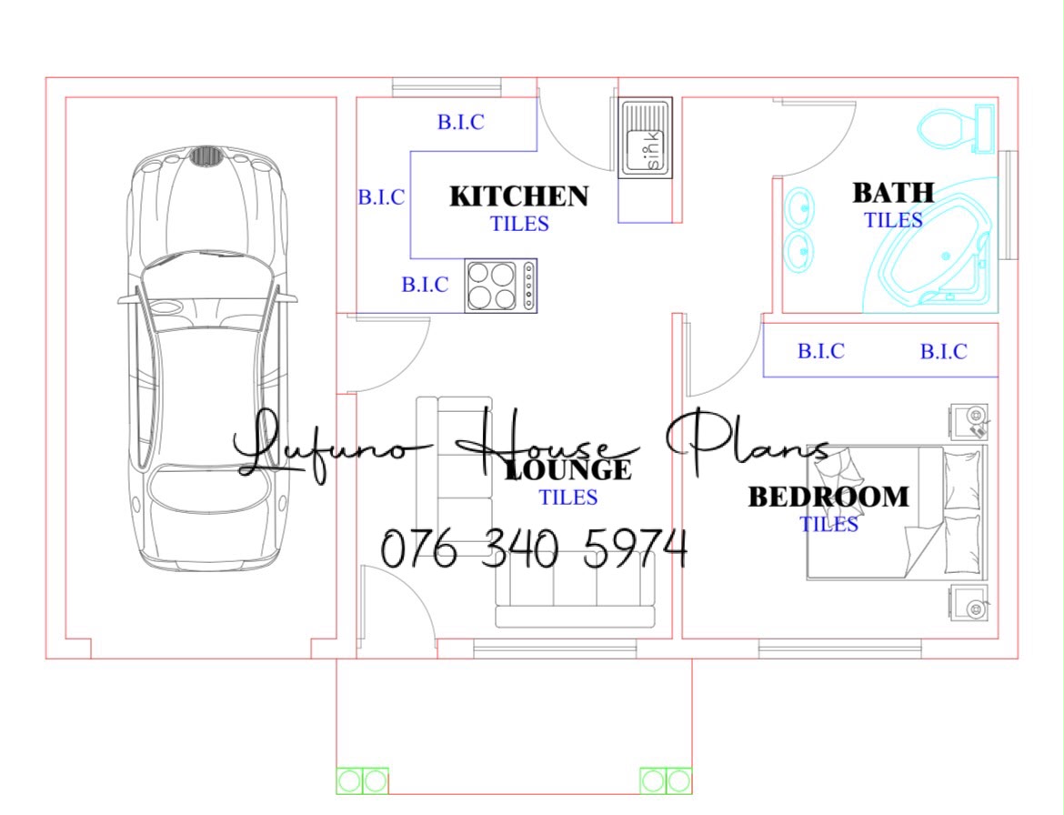 1 Bedroom House with Single Garage (Giyani) floor plan