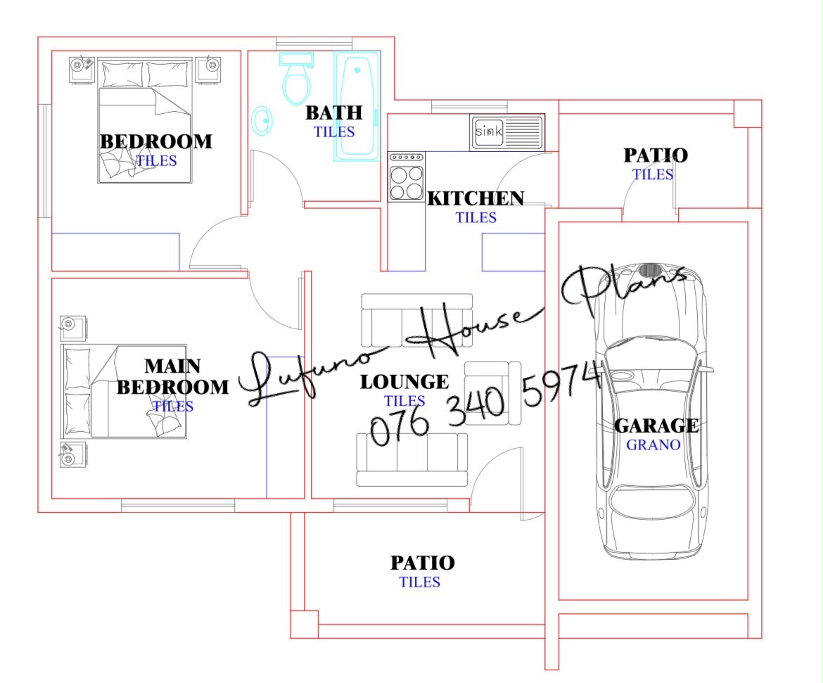 2 Bedroom House with Single Garage (Bushbuckridge) floor plan