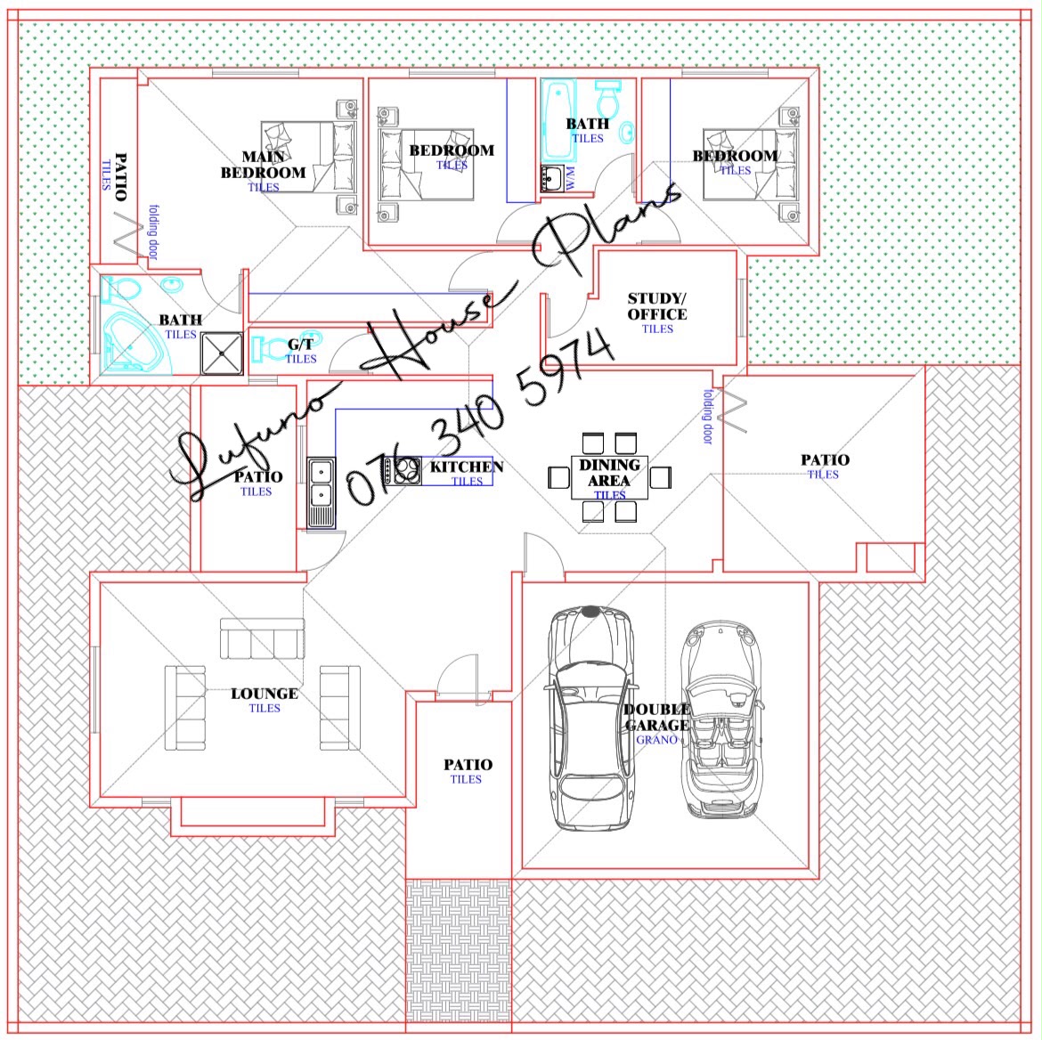 3 Bedroom House with Double Garage (Atteridgeville) floor plan
