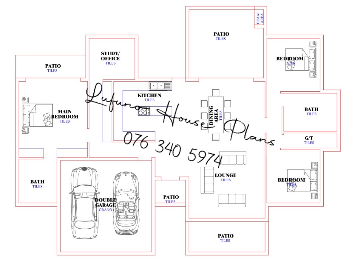 3 Bedroom House with Double Garage (Botshabelo) floor plan