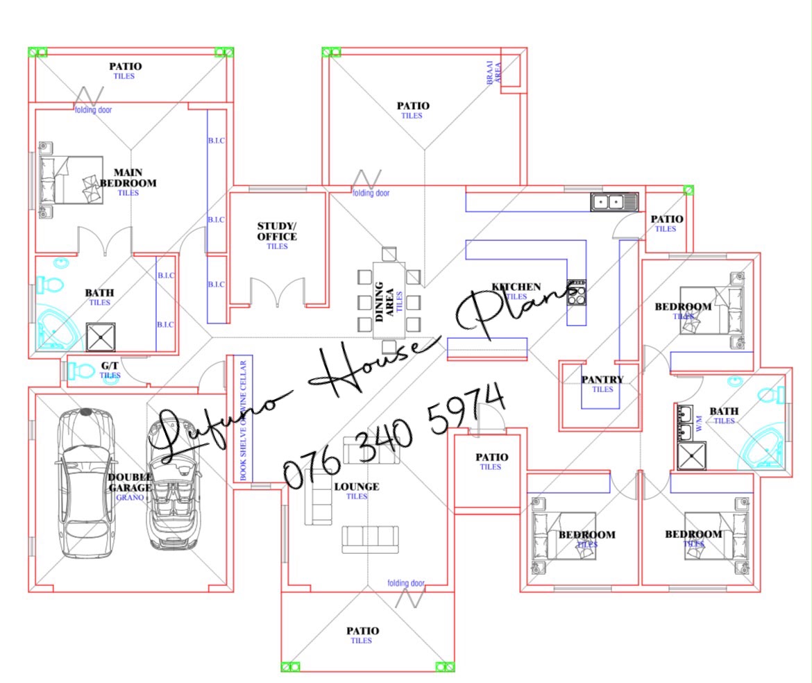4 Bedroom House with Double Garage (Bronkhorstspruit) floor plan
