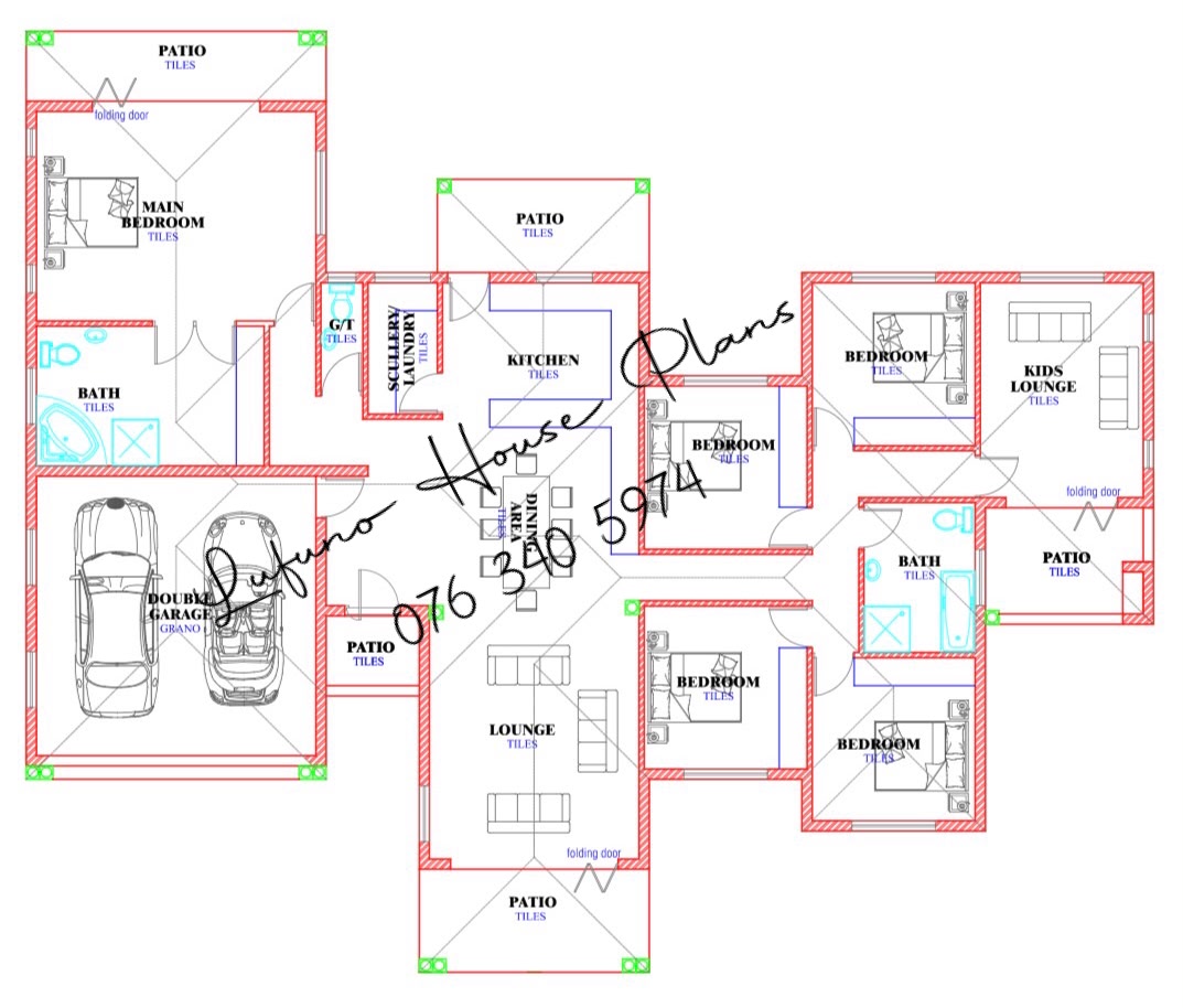 5 Bedroom House with Double Garage (Randfontein) floor plan
