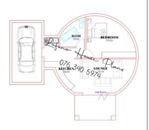 1 Bedroom (Roundavel) House with Single Garage (eMkondo)
