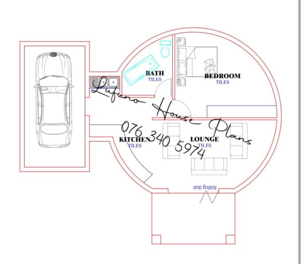 1 Bedroom (Roundavel) House with Single Garage (eMkondo)